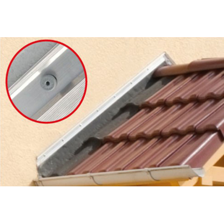 Application image of insulation screw IPS-H 55: Wall connection profile on canopy