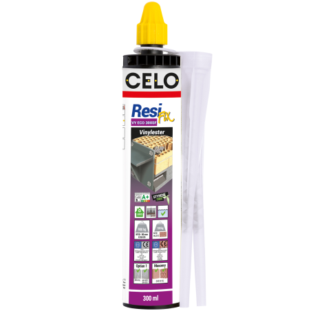 Product image of cartridge ResiFIX ECO VY 300 SF with two mixing nozzles