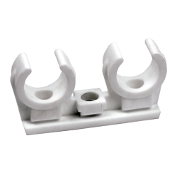 Saniclip double plastic clip - Double pipe clip