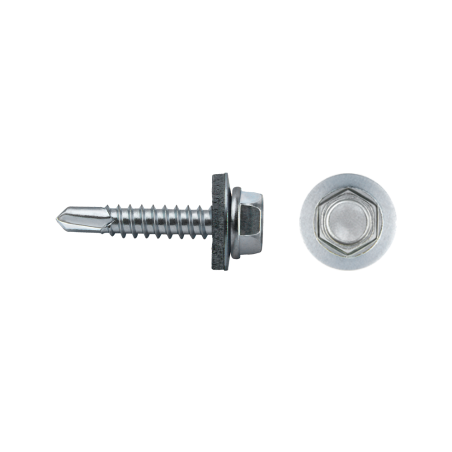Self-drilling screw + EPDM washer DIN 7301